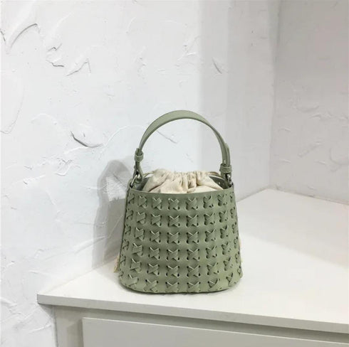 Summer Fashionable Woven  Simple Crossbody and Hand Bucket Bags